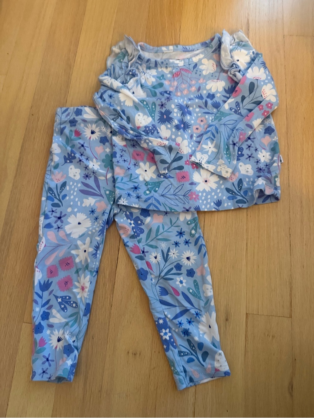 Little Sleepies Floral Play Set - Light Blue with Pink & White Flowers